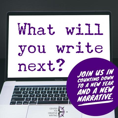 What will you write next? (text over image of blank laptop screen)