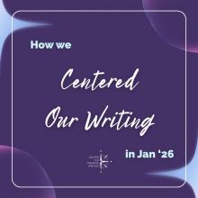 how we centered our writing in January 2026 on purple background via Canva