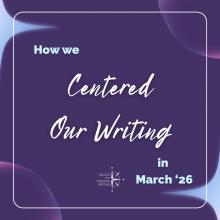 how we centered our writing in March 2026 on purple background via Canva